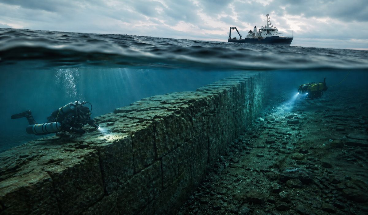 Arqueólogos identificam muralha submersa de 970 metros e 11 mil anos no Mar Báltico, possível estrutura humana de caça.