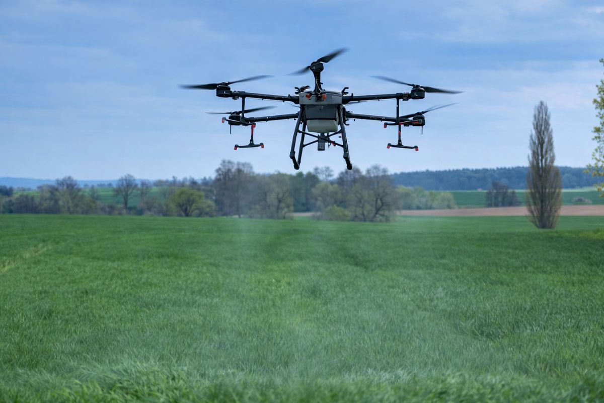 Drones agrícolas já pulverizam até 500 hectares por dia no Brasil, reduzem custos e evitam perdas, mas exigem investimento de até R$ 300 mil, planejamento, baterias extras e cuidado para