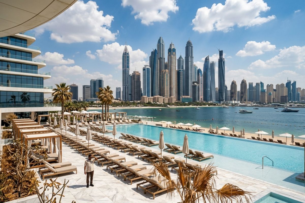 Dubai enfrenta queda no turismo com ocupação hoteleira abaixo de 60%, alta de custos, calor extremo e pressão da Arábia Saudita e Qatar, levantando dúvidas sobre sustentabilidade