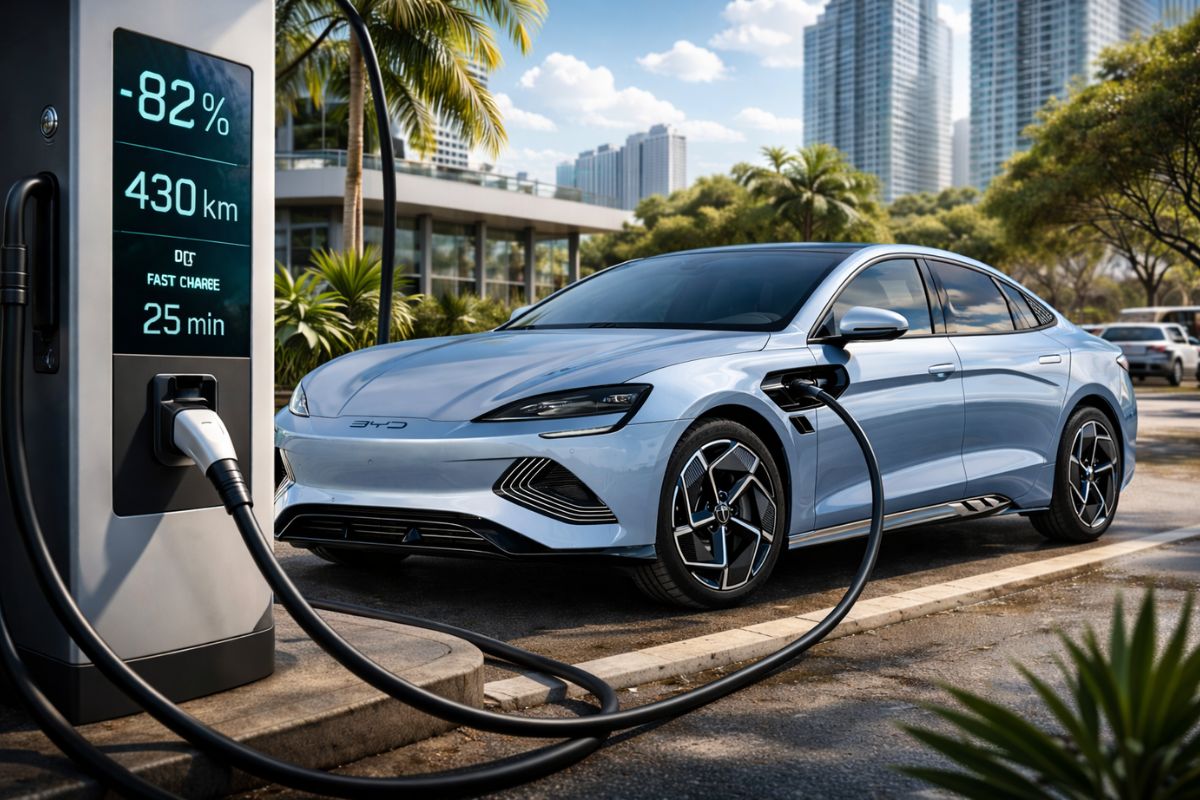 Elétrico da BYD com 530 cv e 0–100 em 3,8 s custa R$ 270 mil silêncio absurdo, autonomia real perto de 430 km, recarga 20–80% em 25 min, mas sem estepe e IPVA salgado (1)