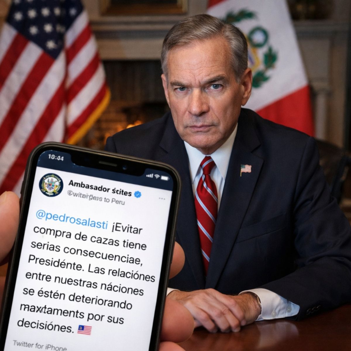 Embaixador dos EUA ameaça o presidente do Peru após adiamento da compra de 24 caças. Entenda a pressão do governo Trump na América Latina.