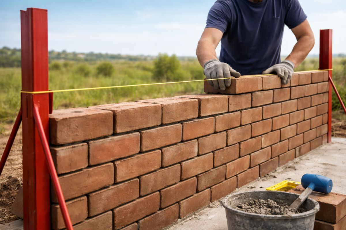 Conheça o escantilhão, a ferramenta simples que elimina o prumo a cada fiada, acelera o assentamento de tijolos em até 40% e transforma qualquer obra.