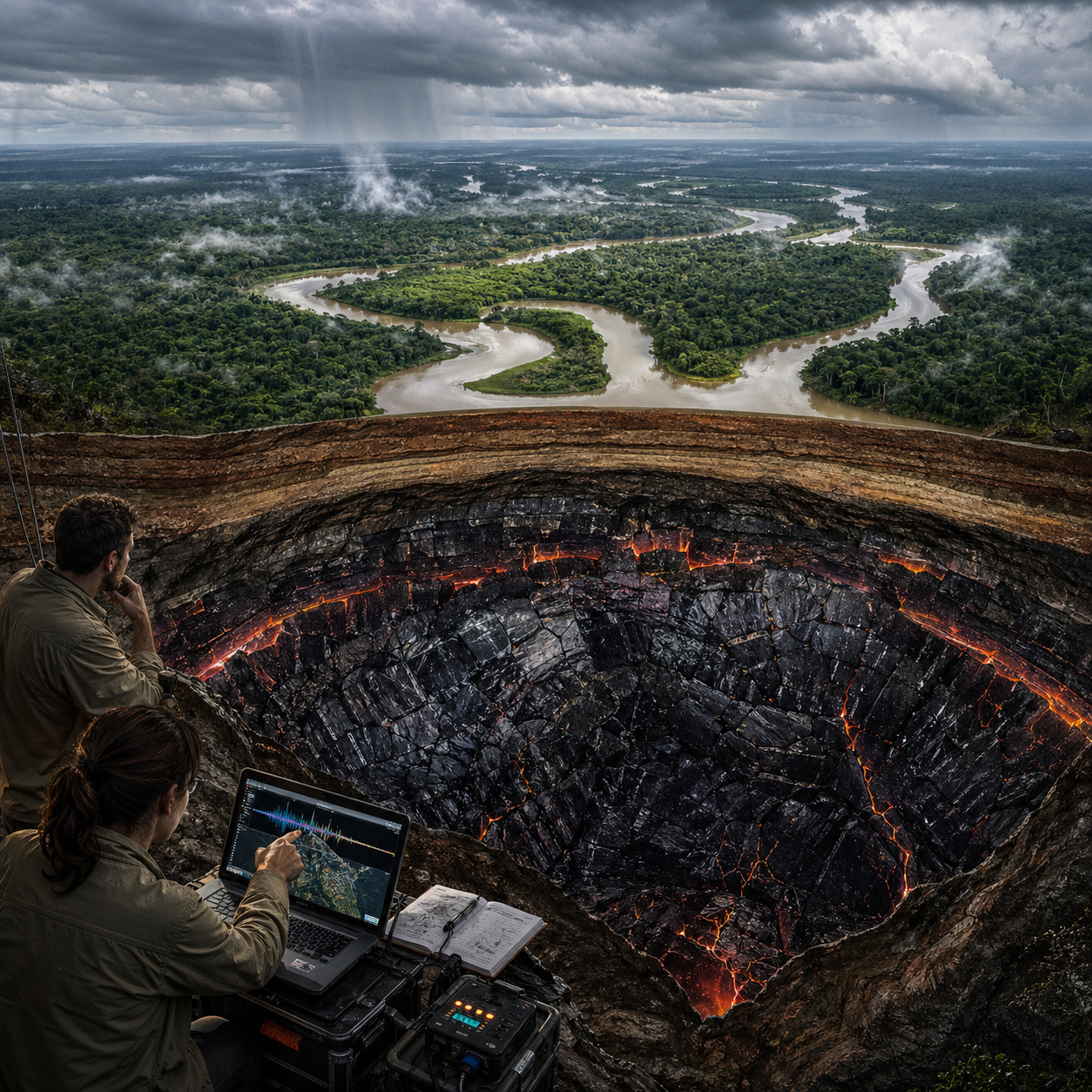 Estudo sobre o Cráton Amazônico acende alerta geológico no Brasil: o núcleo rochoso mais antigo da América do Sul pode esconder sinais de instabilidade profunda sob a maior bacia hidrográfica do planeta, desafiando modelos sobre a resistência das plataformas continentais antigas