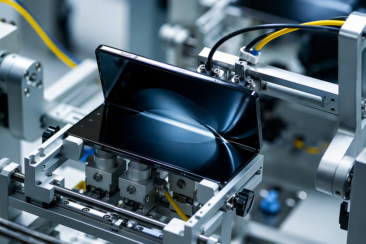 Uma fábrica futurista onde robôs trabalham sem parar está produzindo milhares de smartphones