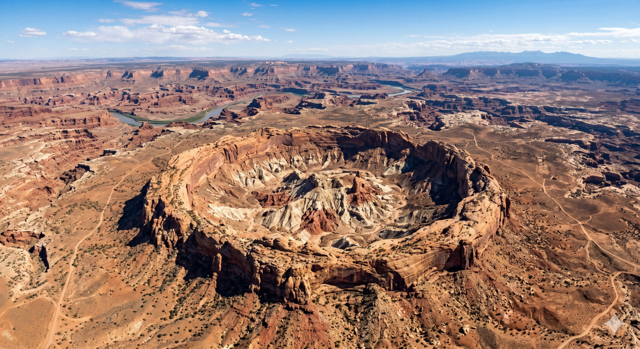 Vista do espaço, uma imagem da NASA revela em Utah um “alvo” de 5,5 km cravado entre cânions vermelhos que parece um impacto gigante, mas intriga cientistas há décadas por sua origem ainda debatida