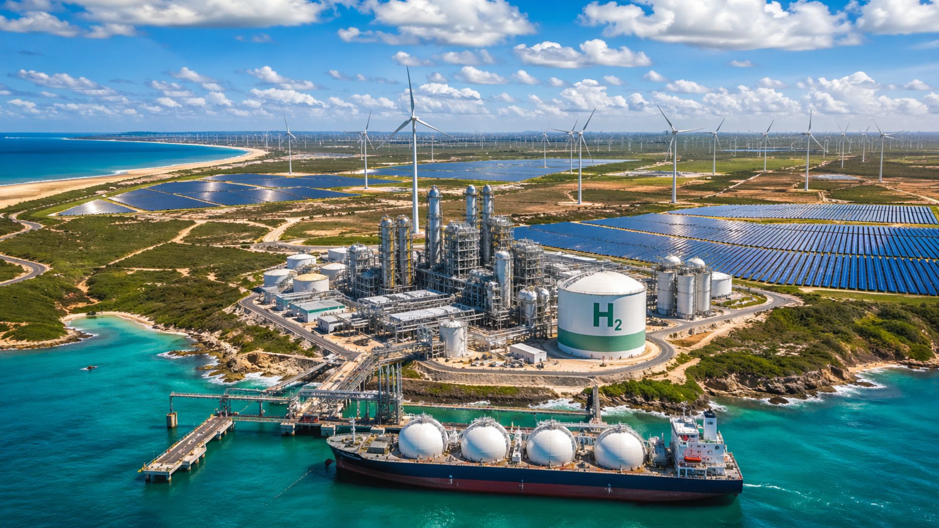 Nordeste do Brasil atrai bilhões com hidrogênio verde e pode liderar a nova economia global de energia limpa nas próximas décadas.