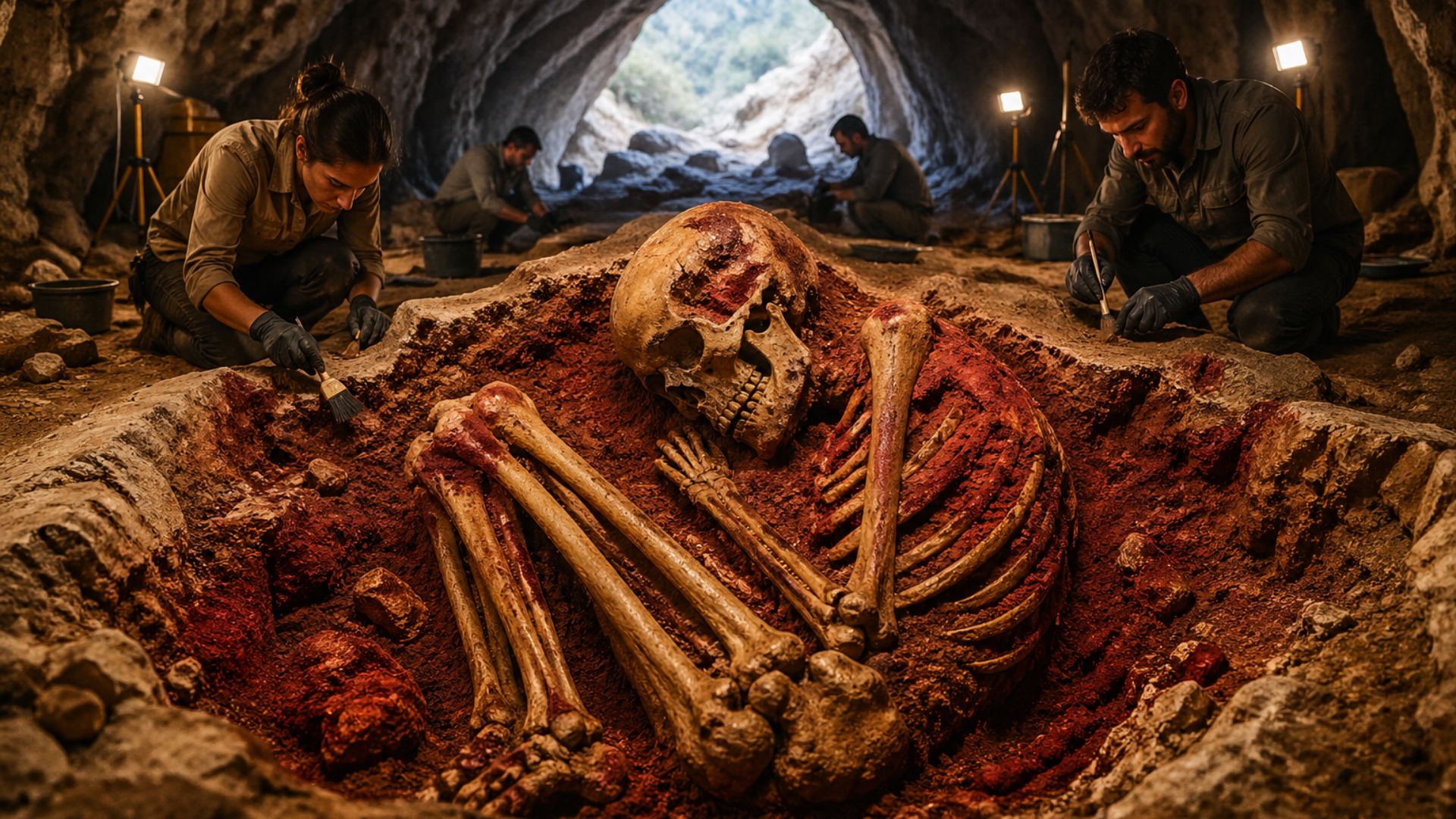 Caverna em Israel revela sepultamentos organizados de até 100 mil anos, indicando práticas funerárias e comportamento simbólico na pré-história.