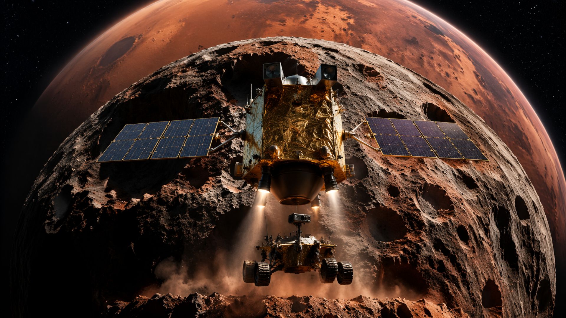 Missão MMX da JAXA mira Fobos para coletar e trazer amostras à Terra, em operação inédita que pode revelar a origem das luas de Marte.