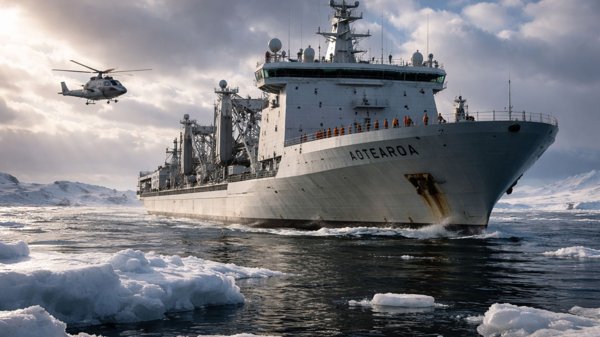 Maior navio da Nova Zelândia, HMNZS Aotearoa combina logística, propulsão híbrida e atuação polar em missões no Pacífico e Antártica.