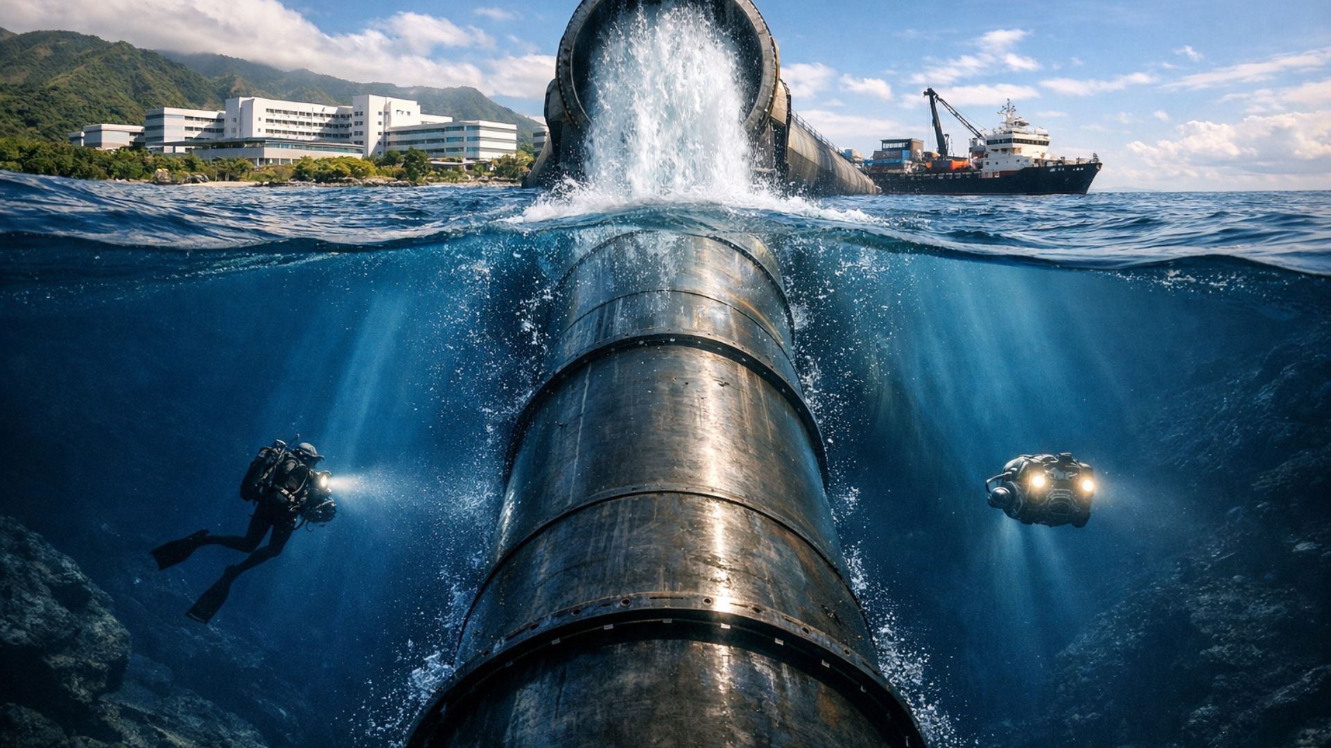 Sistema usa água profunda do oceano para climatizar hospital no Taiti, reduzindo consumo de energia e emissões com tecnologia sustentável.