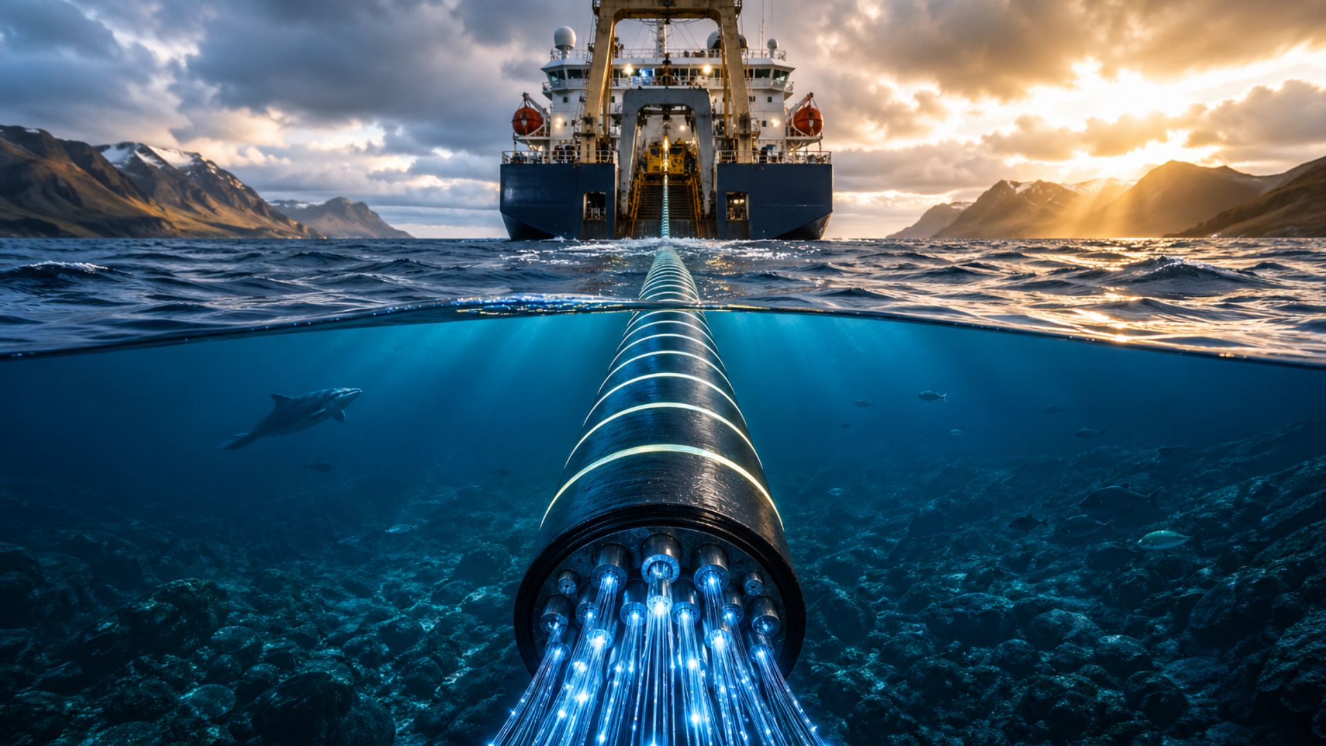 Cabo submarino AUÐUR ligará Islândia à Escócia com até 480 Tbps, ampliando conectividade, baixa latência e infraestrutura digital.