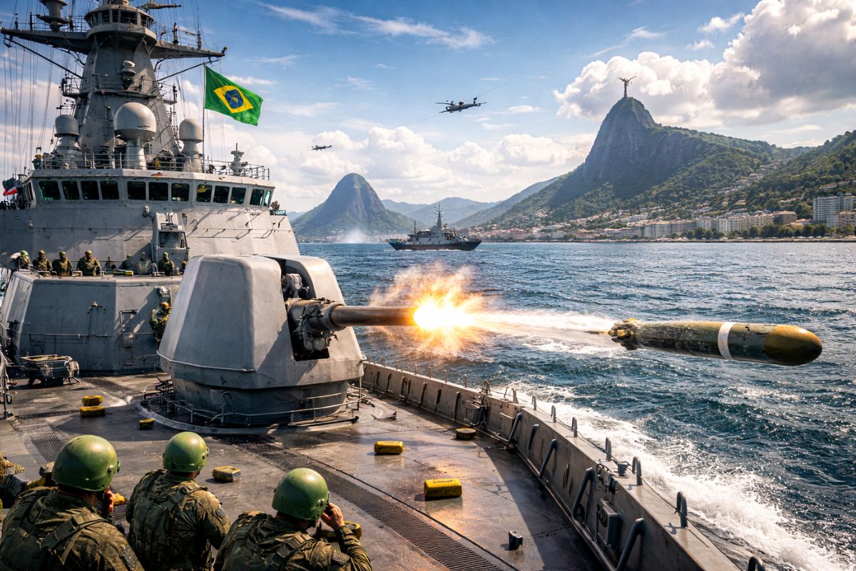 Marinha libera tiros da Fragata Tamandaré e imagens chocam canhão 76 mm e torpedo MK54 em ação no Rio, com entrega em 90 dias e incorporação oficial em 24 de abril de 2026 (4)