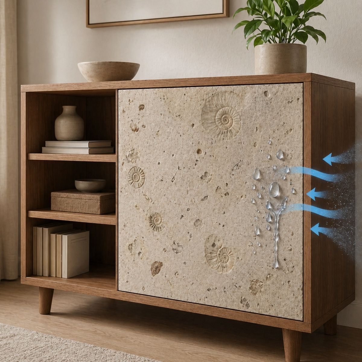 Material feito de fósseis de milhões de anos está sendo usado em móveis que absorvem água e eliminam mofo. A terra diatomácea transforma casas. Entenda como.