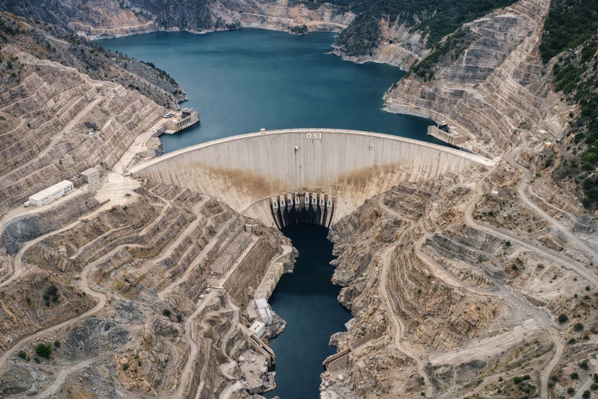 Na Turquia, a barragem Yusufeli enfiada num cânion vira recorde arco de concreto com 275 m, rio desviado por túnel, 4 milhões m³ de concreto, 558 MW e energia para 2,5 milhões (4)