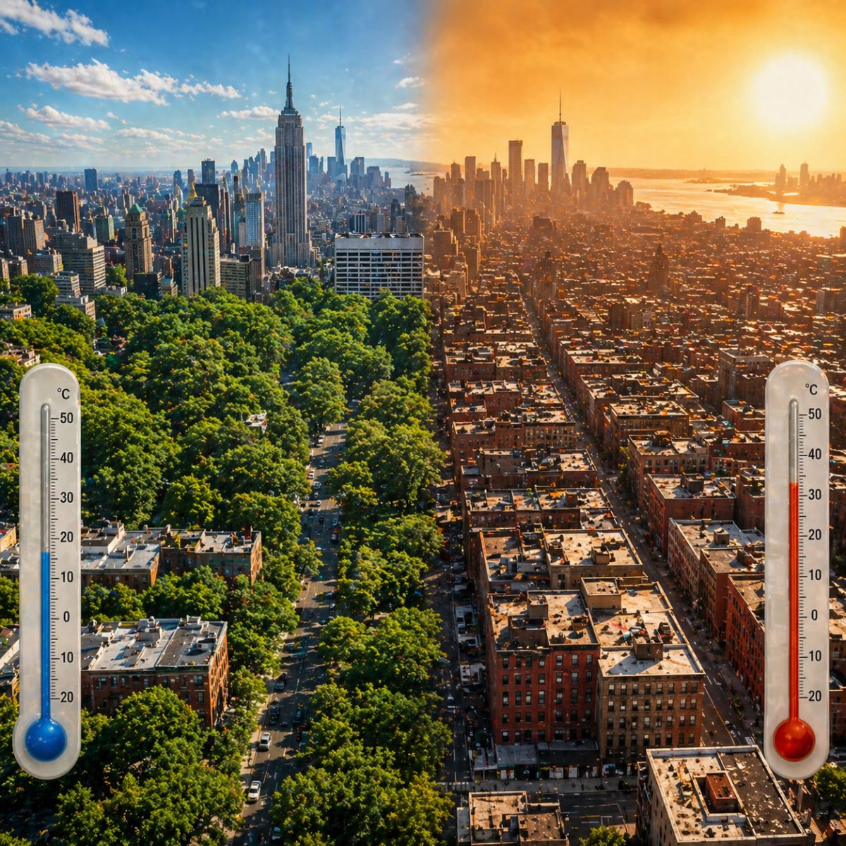 Nova York lançou plano de floresta urbana para plantar mais árvores em bairros com pouca cobertura. A temperatura pode subir 35 dias acima de 35°C até 2050.