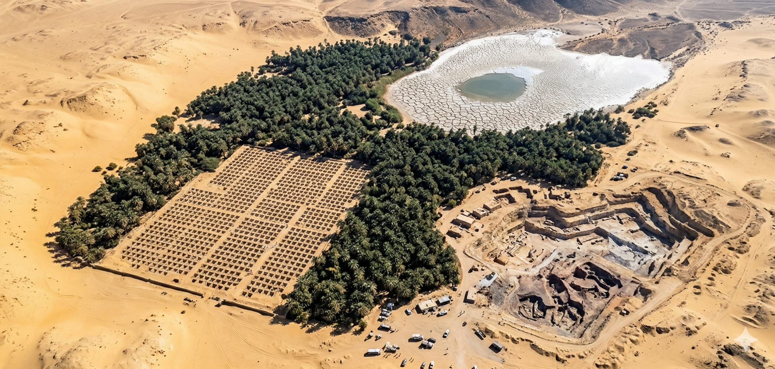 Oásis de Bahariya revela lago no deserto, múmias douradas e dinossauros gigantes em uma das paisagens mais surpreendentes do Egito.