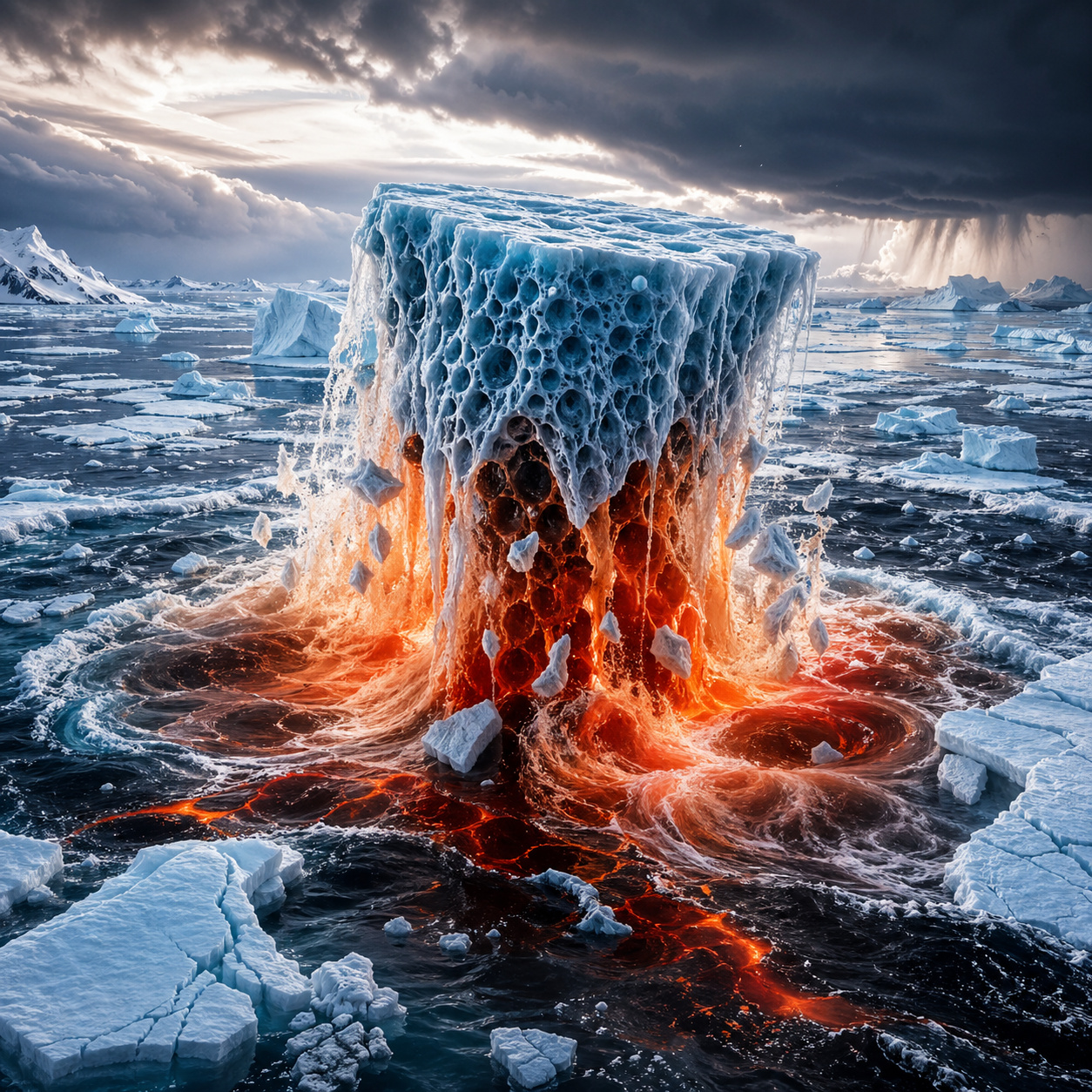 Como se uma esponja gigante tivesse falhado no extremo sul do planeta, o Oceano Austral está ficando mais salgado, perdendo gelo em ritmo alarmante e permitindo que calor profundo volte à superfície, em uma mudança capaz de desorganizar a circulação que regula temperatura, carbono e tempestades em todos os oceanos da Terra
