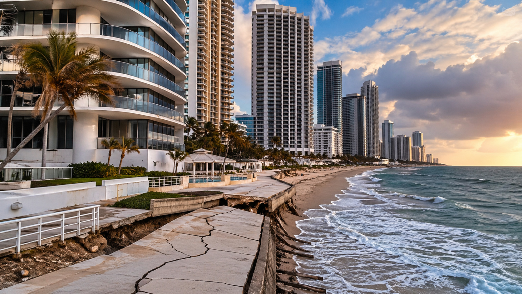 Os prédios de luxo mais famosos de Miami estão afundando lentamente