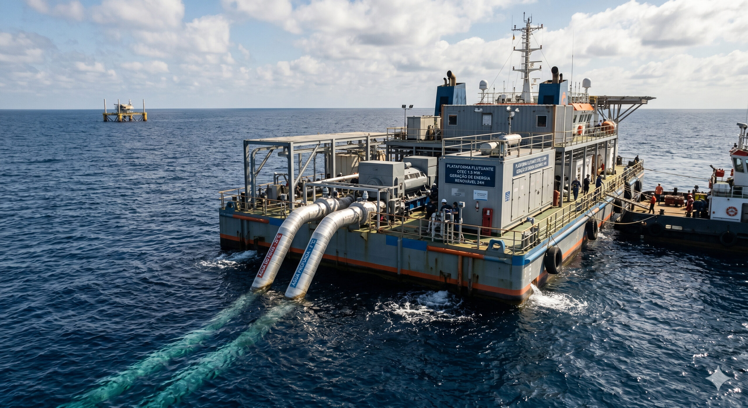 Oceanos entram na mira de uma tecnologia que gera eletricidade 24 horas por dia com apenas 20 °C de diferença, e 144 anos após nascer no papel ela avança com uma plataforma flutuante de 1,5 MW