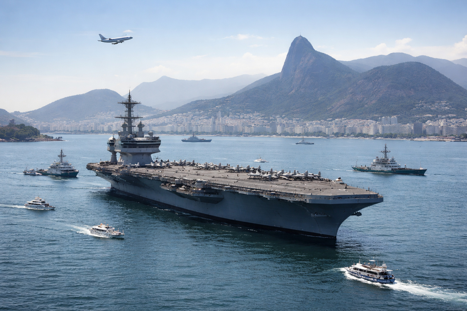 FAB emite confirmando porta-aviões nuclear dos EUA na Baía de Guanabara e reforça protocolos em uma das áreas aéreas mais movimentadas do Brasil
