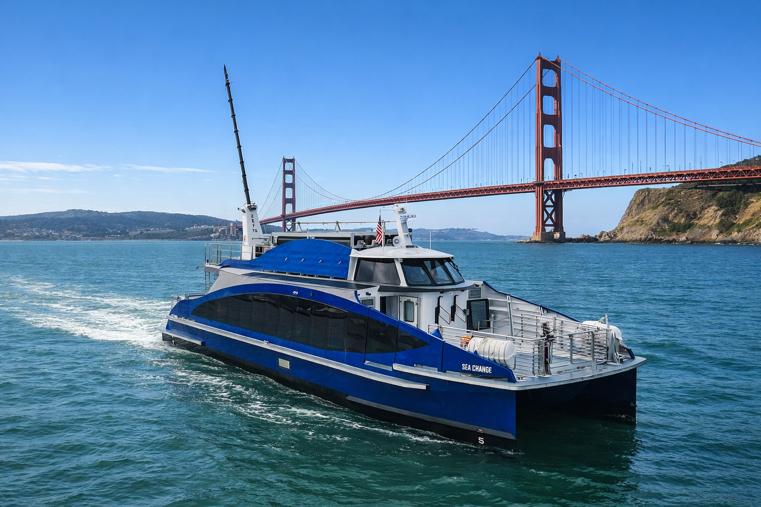 Primeiro ferry comercial movido a hidrogênio entra em operação nos EUA, elimina o uso de diesel, usa células a combustível para gerar energia limpa a bordo e transforma a Baía de San Francisco em um marco da nova era da navegação sem emissões