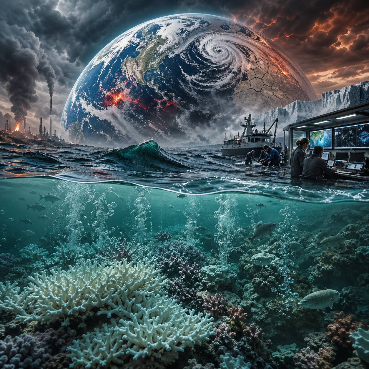 Relatório de 2025 confirma que 7 dos 9 limites planetários foram ultrapassados e alerta para acidificação dos oceanos em ritmo sem precedentes.