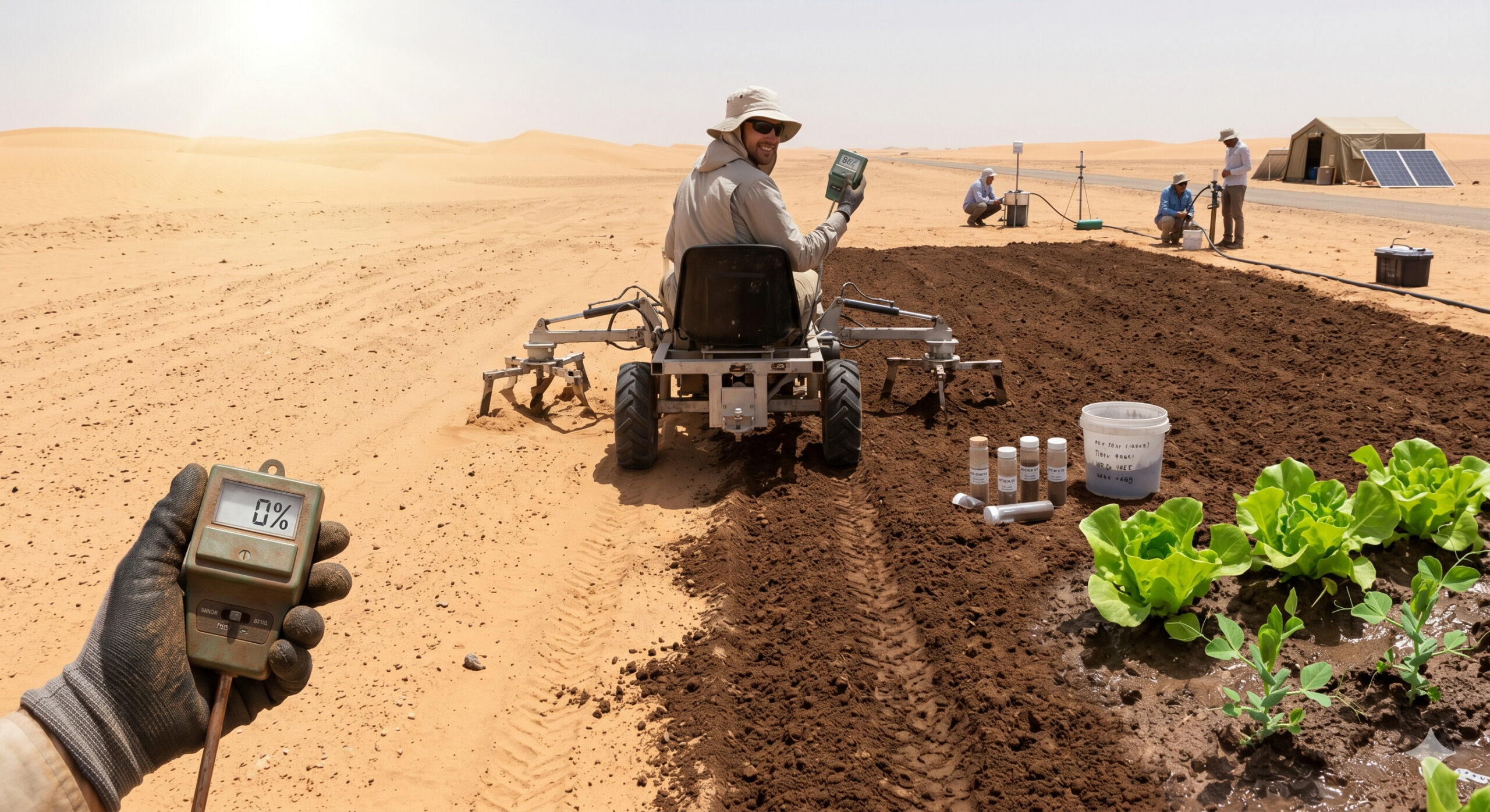 Tecnologia pouco conhecida transforma areia em solo produtivo em apenas 7 horas e pode levar agricultura a regiões onde nada cresce ao reter água e nutrientes em terrenos antes considerados estéreis