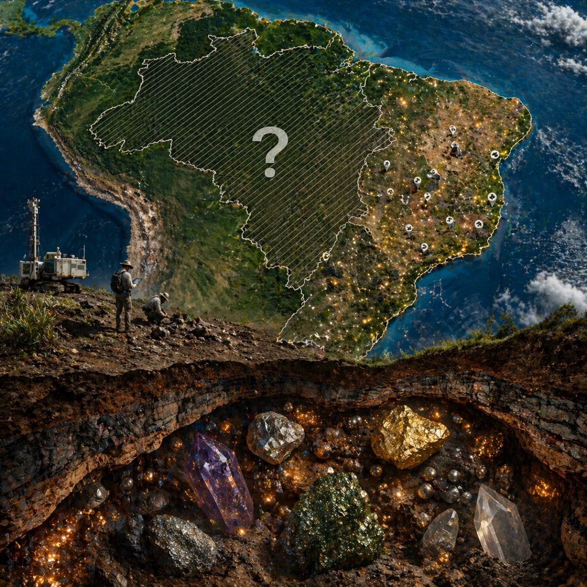 Apenas 27% do Brasil foi mapeado. Reservas de terras raras e minerais críticos podem estar escondidas em regiões que ninguém investigou ainda.