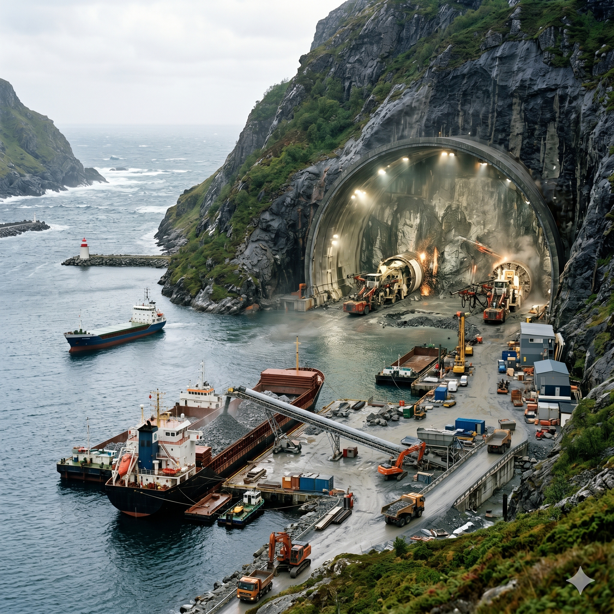 Túnel naval na Noruega vai escavar 3 milhões de m³ de rocha