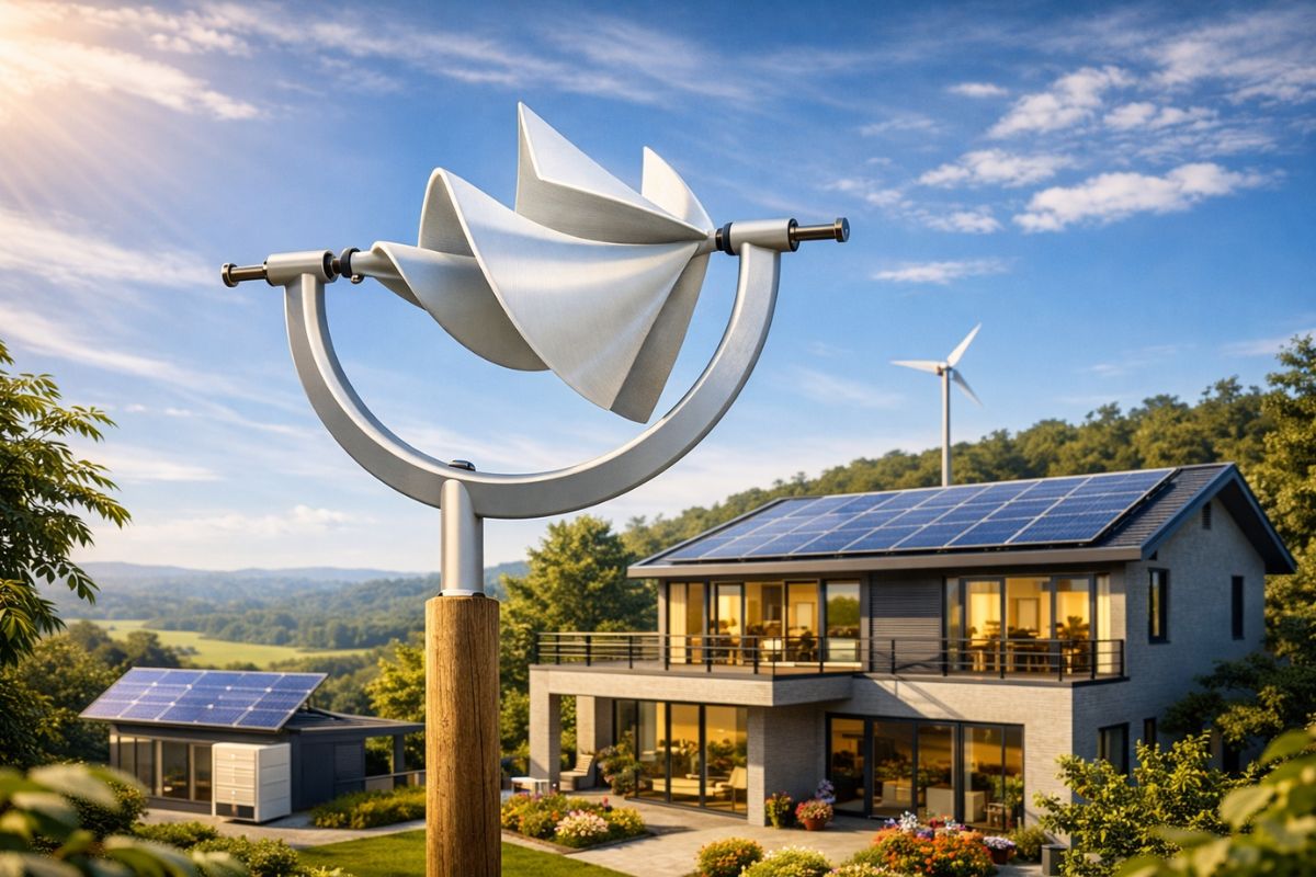 Turbina de Arquimedes usa espiral inspirada em Fibonacci para gerar energia eólica residencial com partida em vento fraco, ruído abaixo de 45 dB e até 92% de autossuficiência
