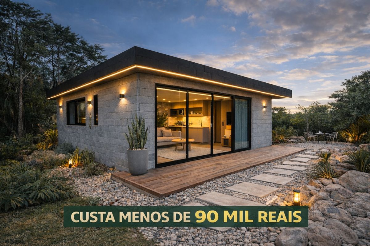 Casa popular de plástico reciclado com isolamento térmico, montada em horas e vendida em kit completo por menos de R$ 90 mil. Veja como funciona o sistema.