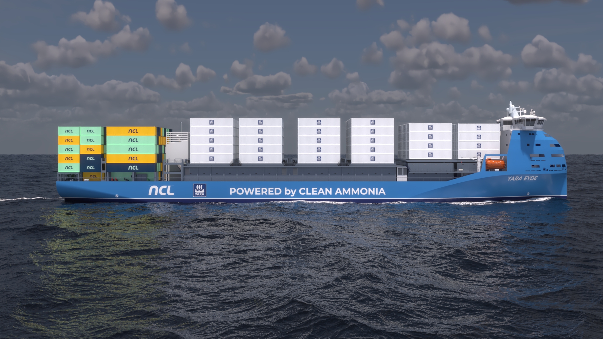 Primeiro navio porta-contêineres do mundo movido a amônia renovável promete evitar cerca de 11 mil toneladas de CO₂ por ano, embarcação com operação prevista para 2026 vai conectar Noruega, Alemanha e Holanda em uma das rotas mais curtas e estratégicas da Europa