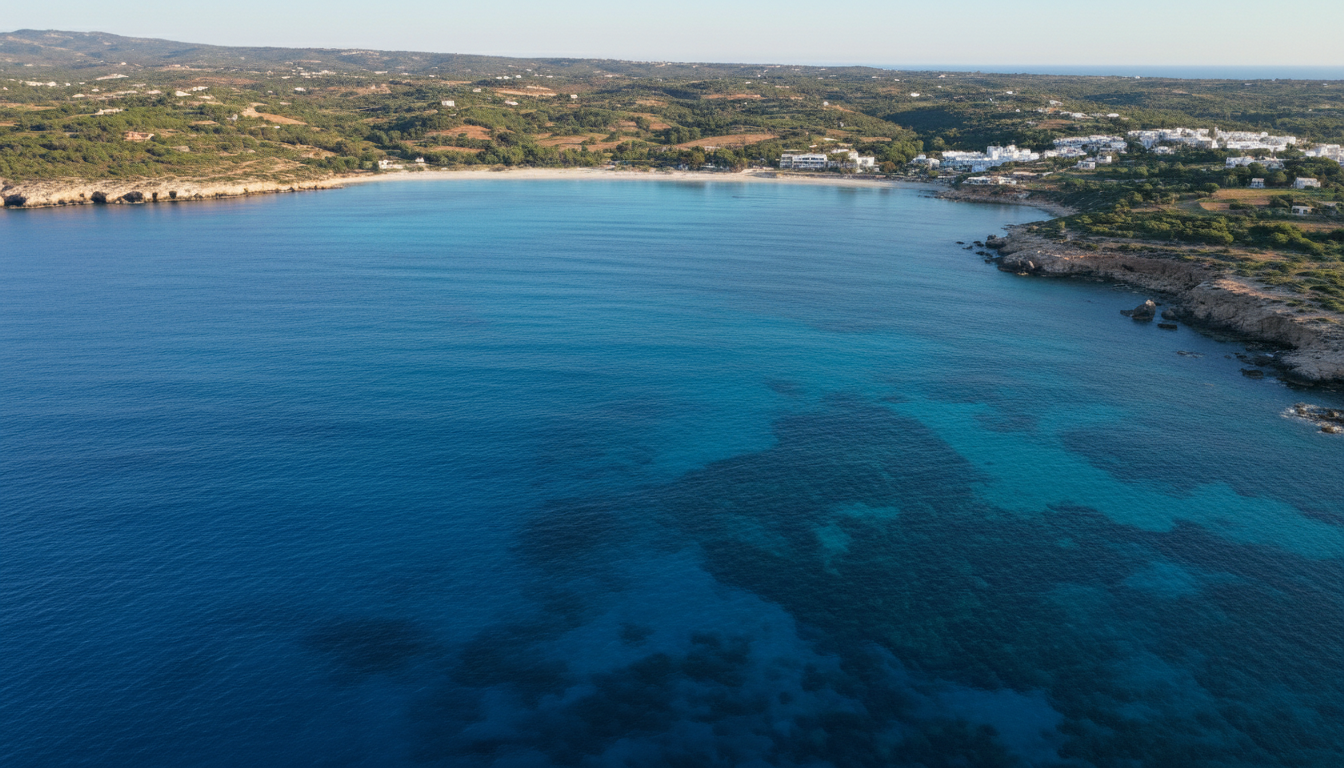 Vista aérea do Mar Mediterrâneo central onde o Arctic Metagaz deriva