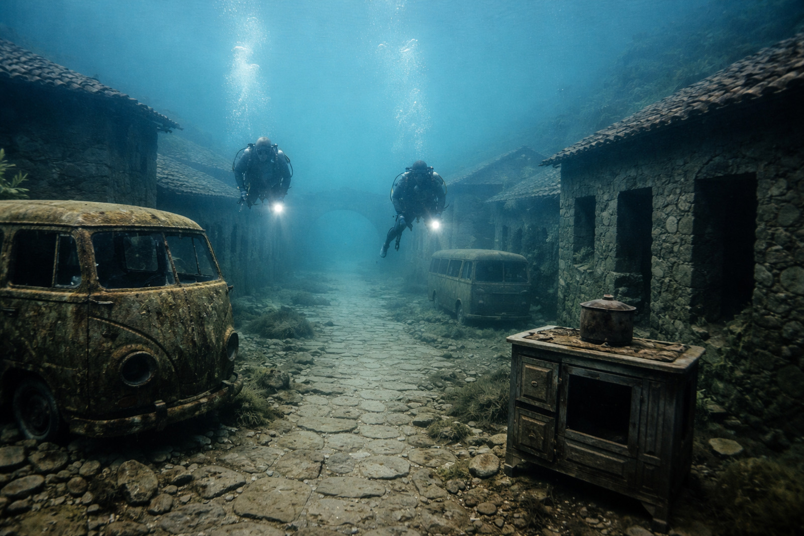 Cidade submersa, Mergulho