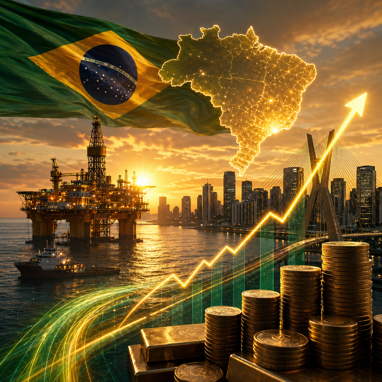 Brasil volta ao radar dos investidores estrangeiros com petróleo em disparada, juros altos e real valorizado, enquanto analistas veem o país como uma das apostas mais improváveis e lucrativas dos mercados emergentes em 2026