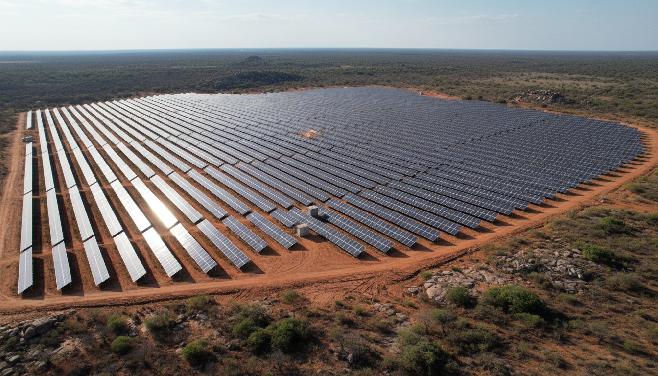 Parque de energia solar no sertão nordestino brasileiro