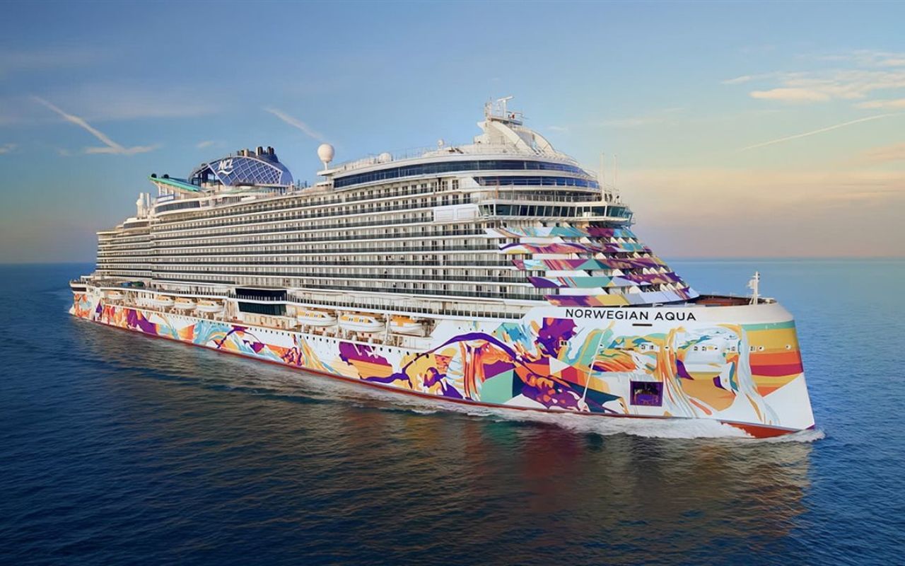 Norwegian Aqua reúne luxo, tecnologia e aventura com 322 metros, 20 deques e atrações inéditas em alto-mar.