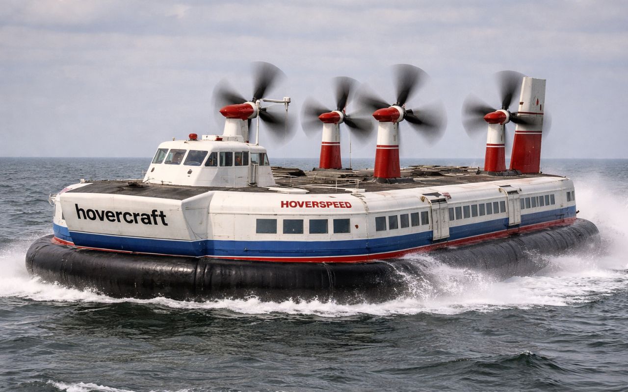 SR.N4 foi o maior hovercraft comercial do mundo, cruzando o Canal da Mancha em tempo recorde e redefinindo o transporte marítimo.