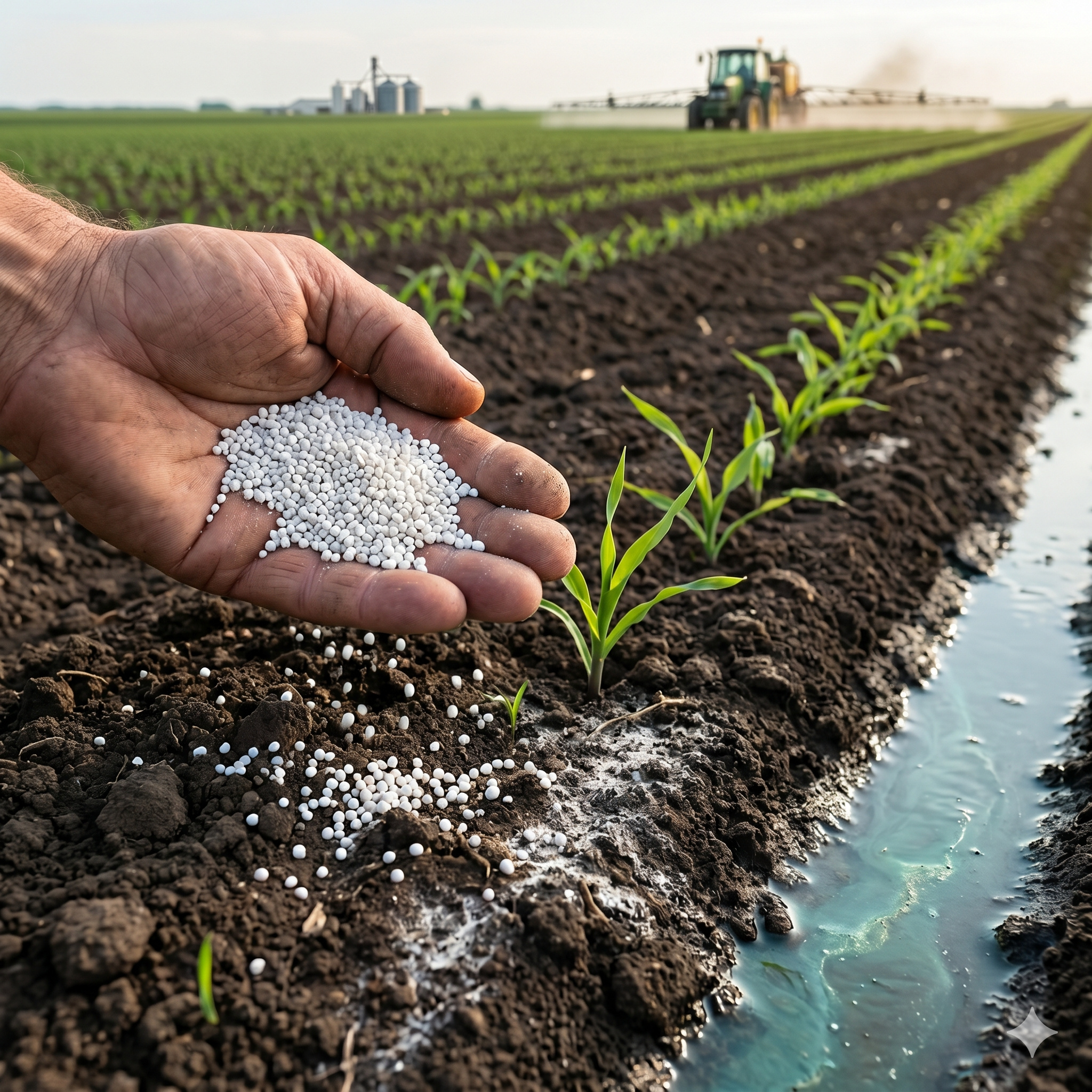 Fertilizantes nitrogenados sustentam metade da população mundial, mas excesso já ultrapassa limite seguro e ameaça rios, solos e oceanos.