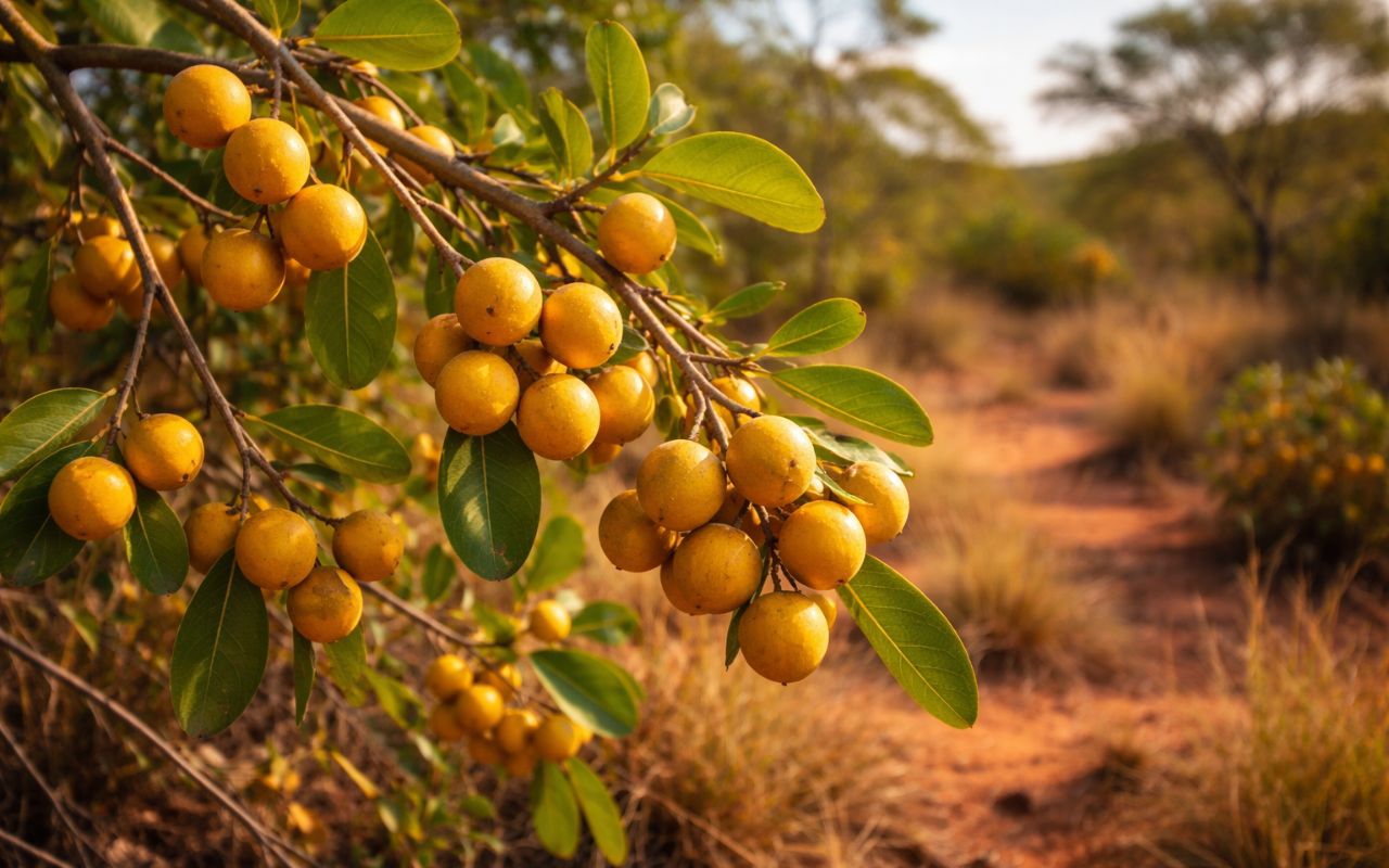 Mama-cadela, fruta nativa da Chapada dos Veadeiros, é rica em pró-vitamina A, antioxidantes e fibras, com usos medicinais, culinários e sustentáveis, promovendo saúde e preservação do Cerrado.