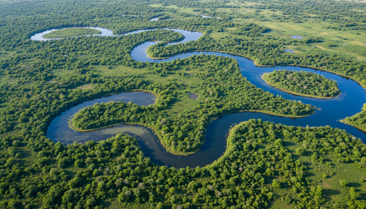 Delta del Okavango en Botsuana cerca de la región donde surgió el Homo sapiens