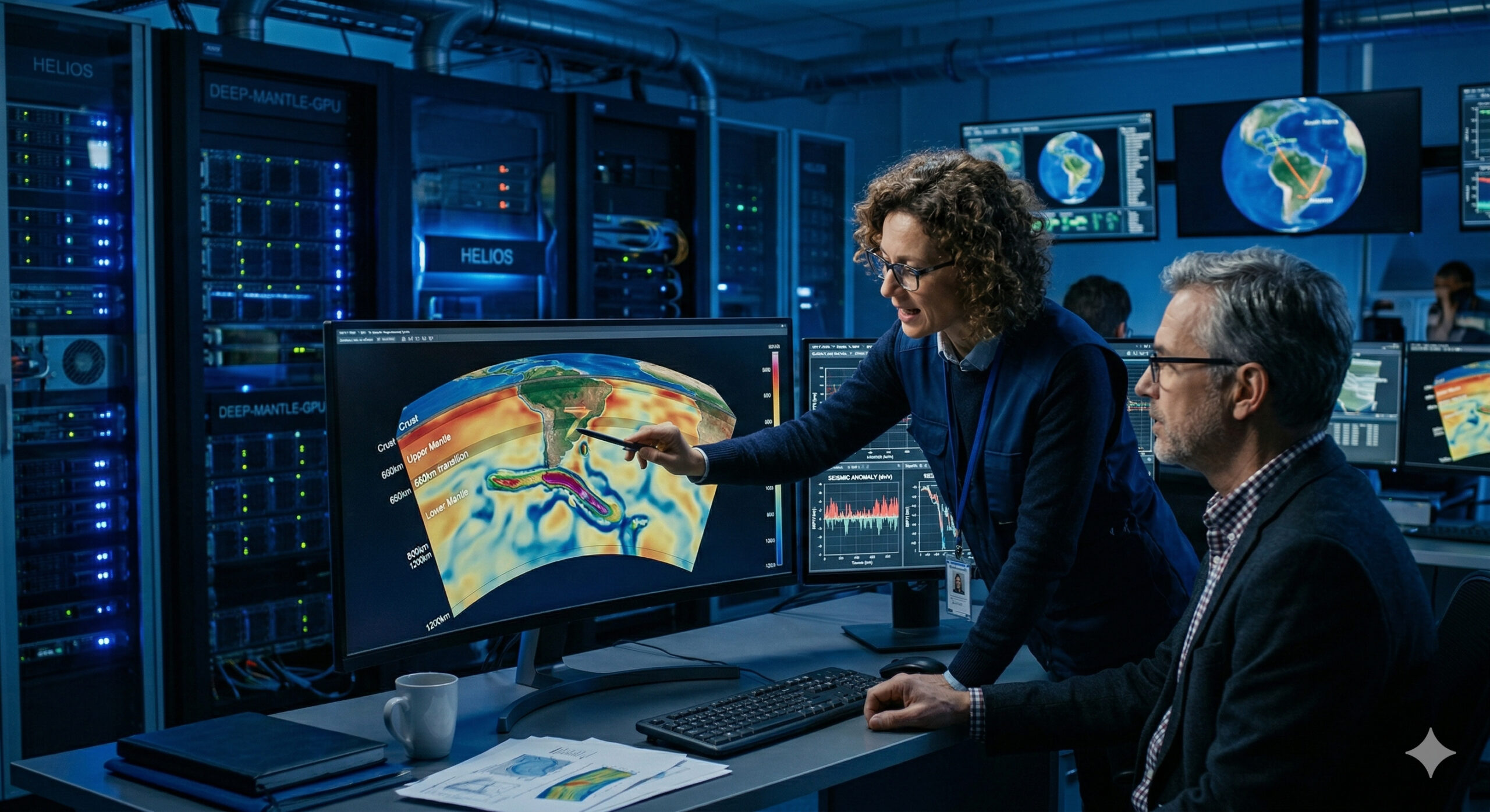 Geofísicos usam supercomputadores para mapear o interior da Terra com precisão inédita e encontram estruturas semelhantes a placas tectônicas a até 1.200 km de profundidade em regiões inesperadas, revelando restos de processos geológicos antigos que desafiam modelos atuais do manto terrestre
