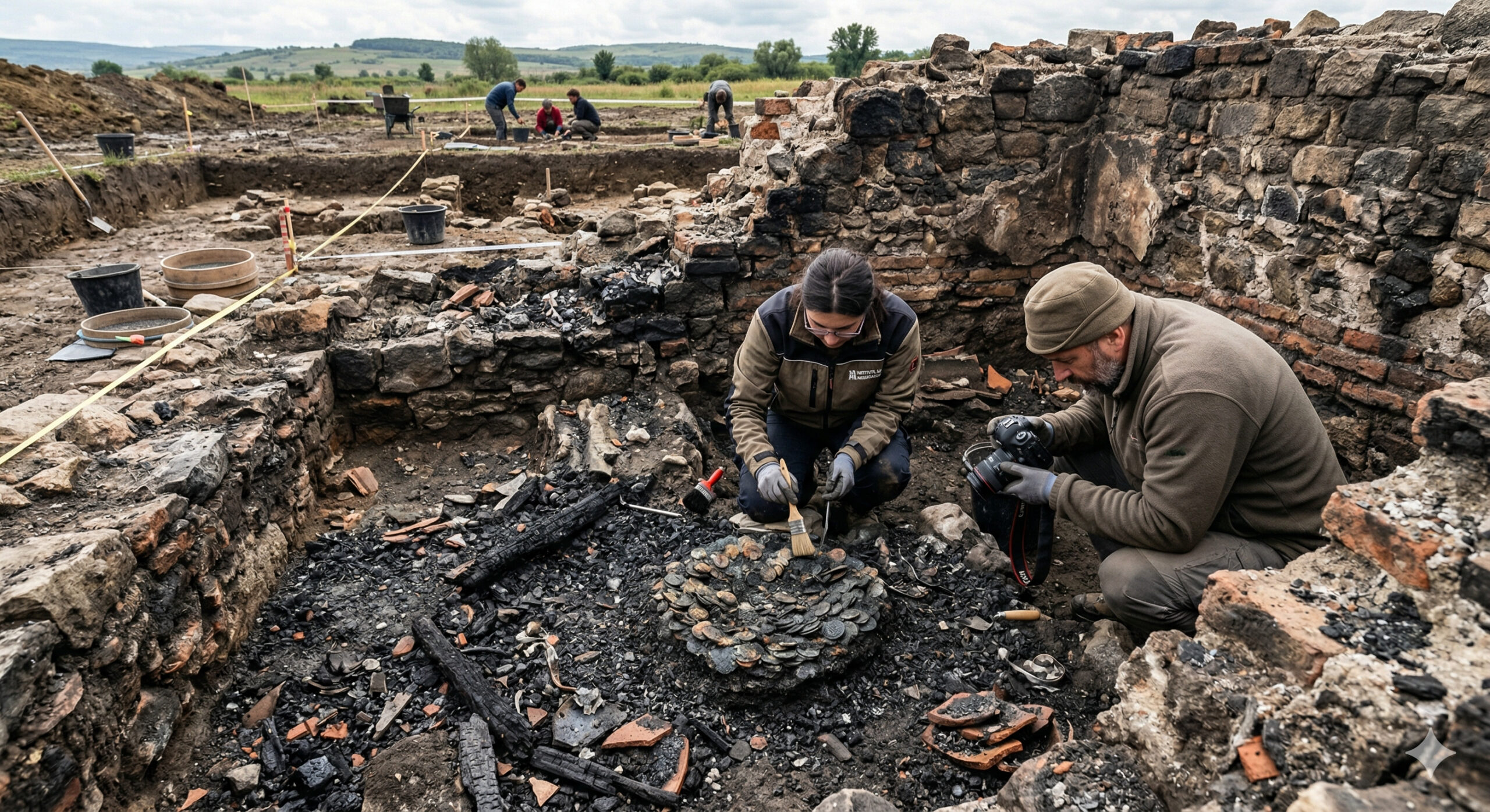 Arqueólogos encontram na Romênia uma casa romana destruída pelo fogo há 1.900 anos com mais de 40 moedas e ornamentos de metal fundidos entre cinzas, paredes queimadas e os escombros de uma residência de elite selada desde a Antiguidade