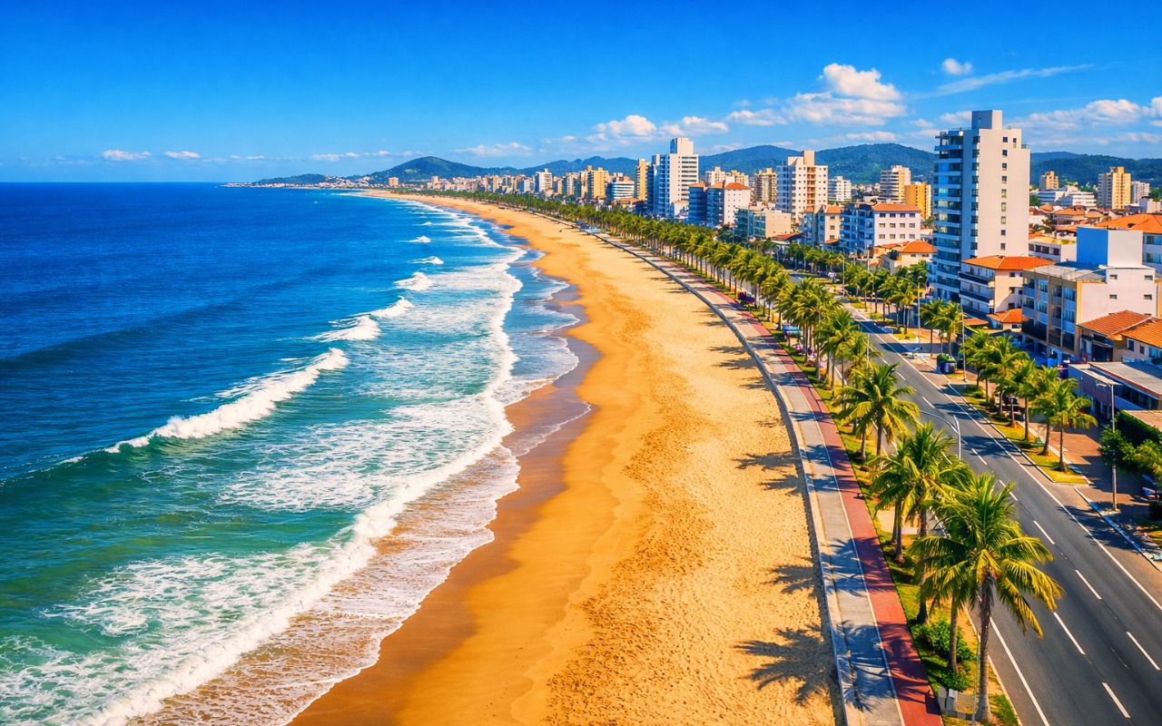 Cidade brasileira esquecida, Navegantes surpreende com orla de 11 km, praias limpas e tranquilidade no litoral de Santa Catarina.