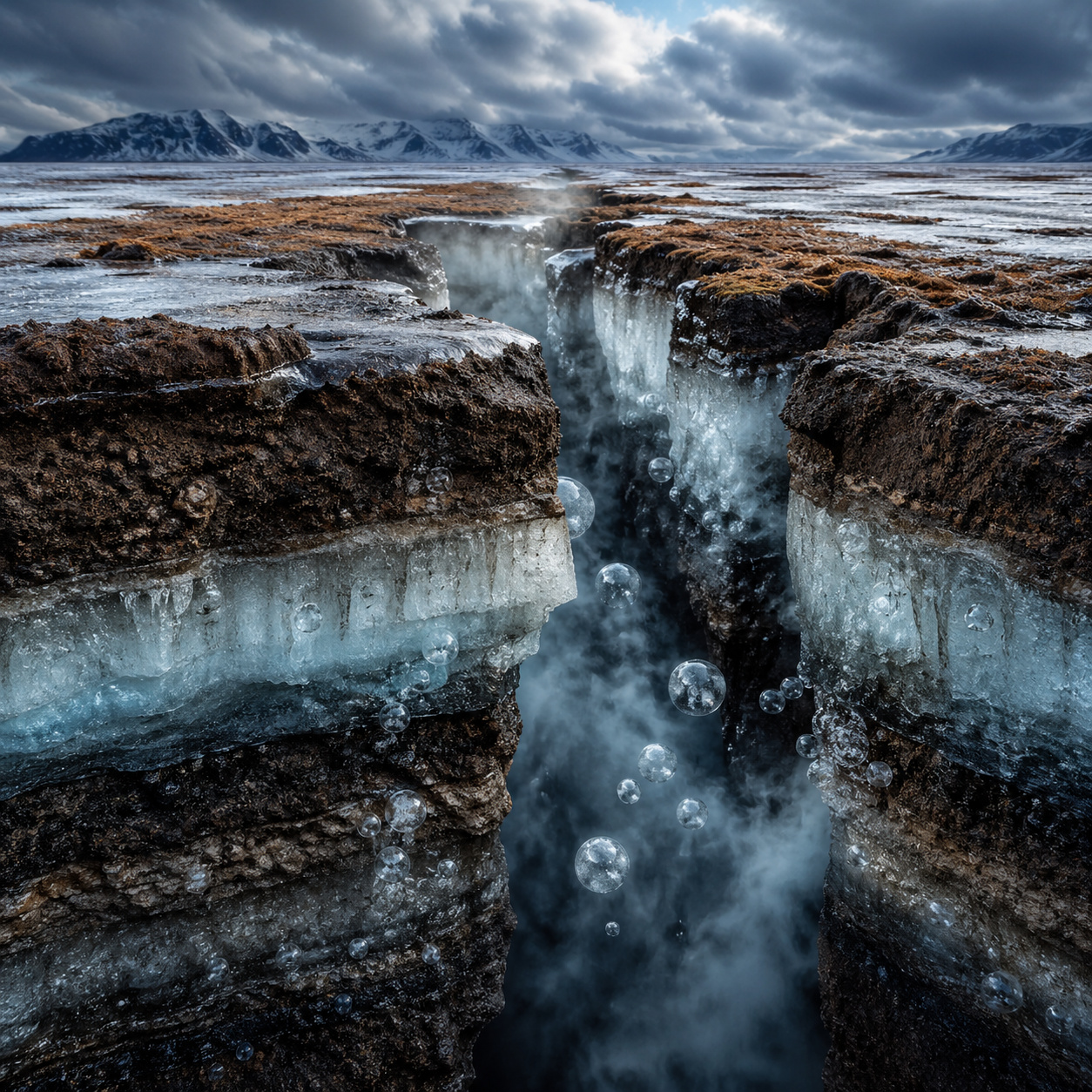 Como se o permafrost siberiano fosse uma bomba de carbono com o gatilho escondido debaixo d’água, cientistas descobrem que rios e lagos estão abrindo caminhos de degelo por dentro do solo congelado e podem liberar metano antigo de camadas que os modelos climáticos ainda não conseguem enxergar com precisão