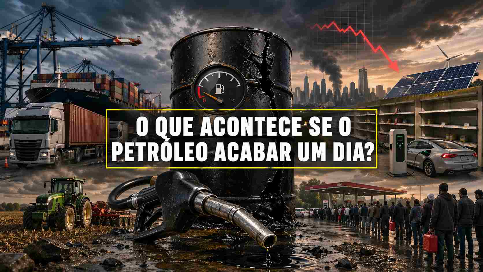 Estudo mostra o que aconteceria se o petróleo acabasse de repente e por que transporte, indústria e alimentos seriam afetados.