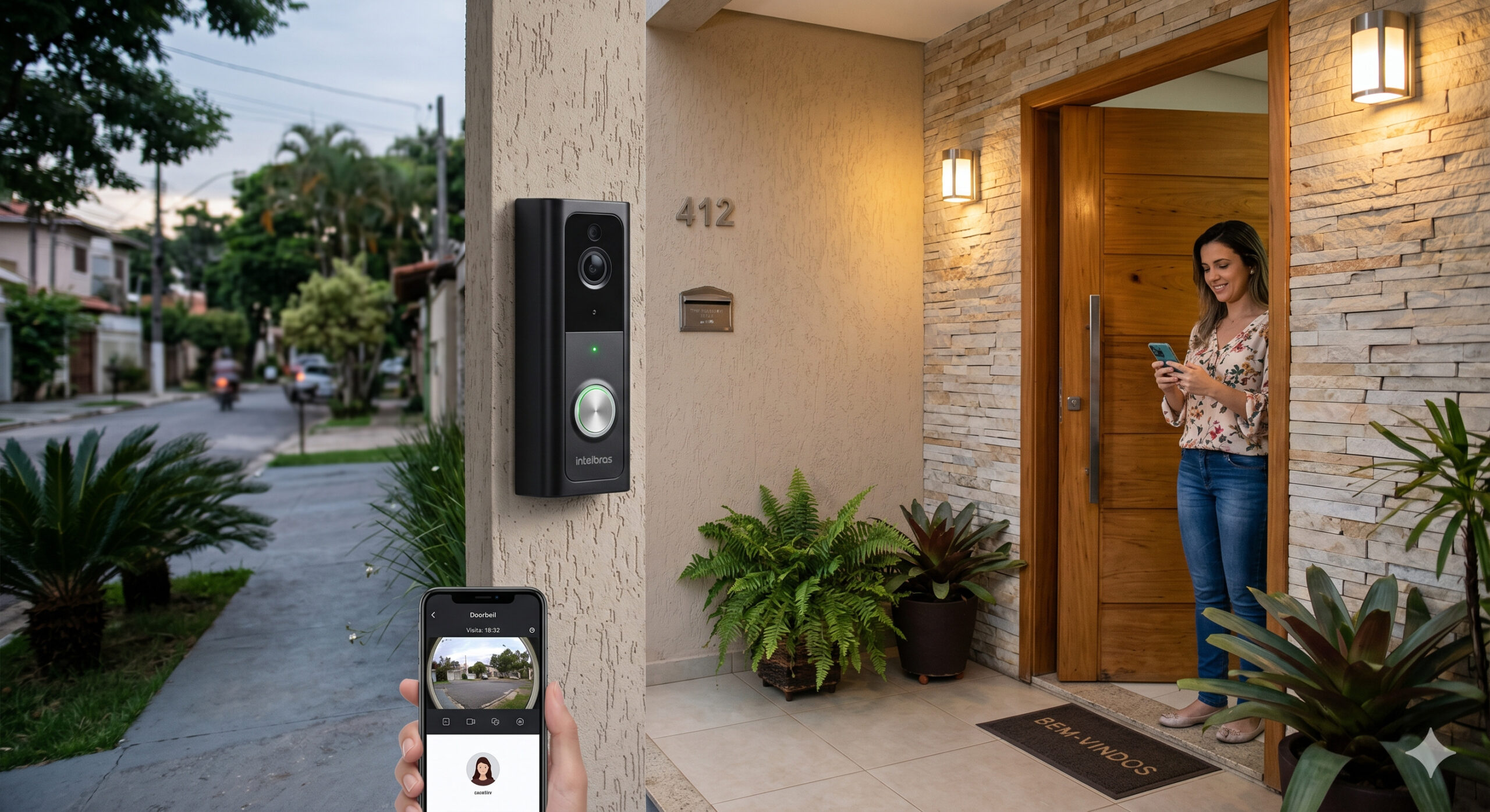 Fim do interfone preso na parede? Vídeo porteiro inteligente chega às casas brasileiras com visão de 120°, sensor de movimento, visão noturna, alerta no celular e autonomia de até 3 meses sem recarga