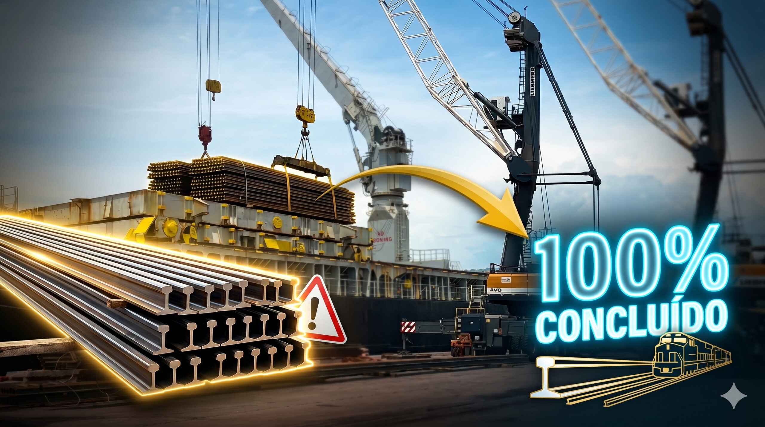 33,9 mil toneladas de trilhos chineses desembarcam no Porto do Pecém em uma operação inédita, e a sacada que pode mudar o Nordeste é que essa carga deixa a Transnordestina com material suficiente para concluir 100% da ferrovia