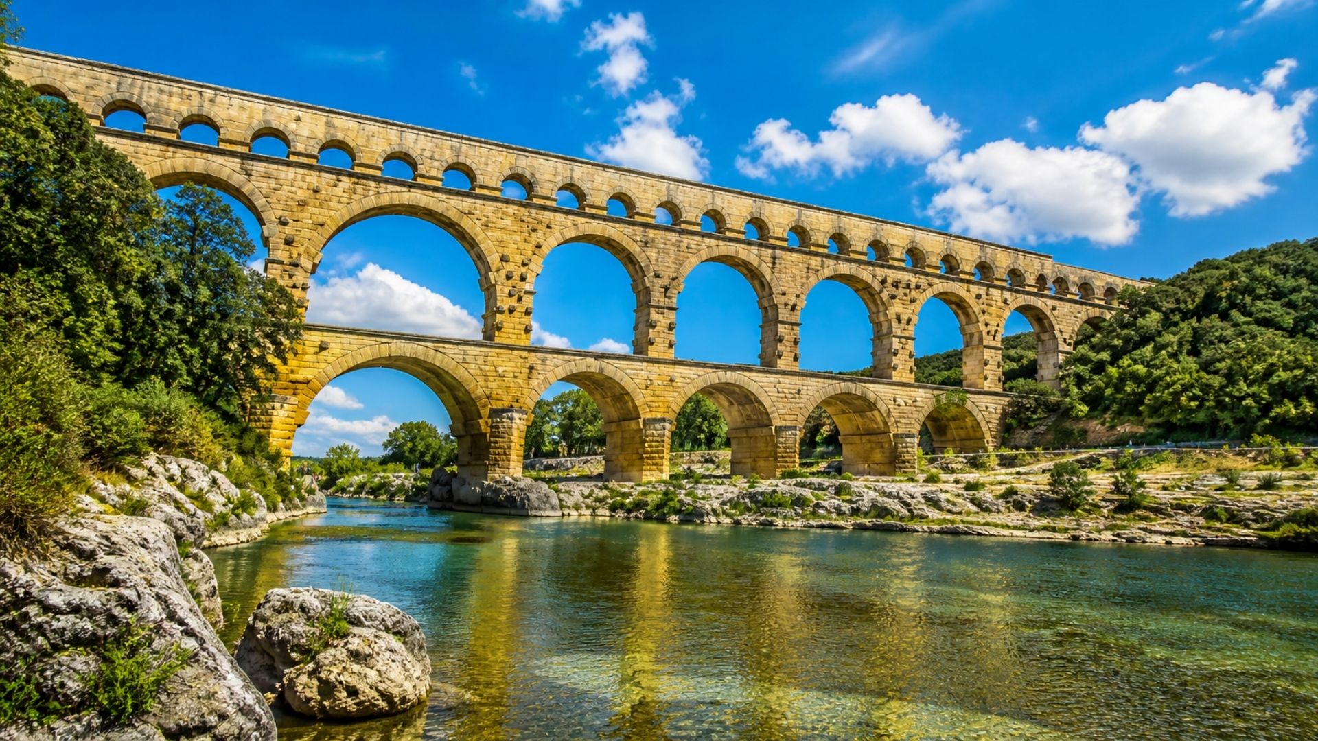 49 metros de altura, 275 metros de pedra e uma inclinação mínima fizeram os romanos erguer na França uma obra de 2 mil anos que levou água por 50 km e ainda hoje impressiona (2)