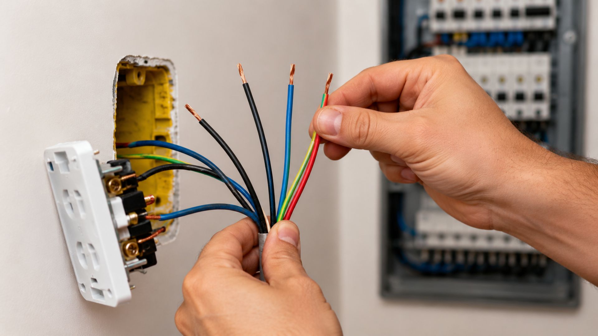 As cores dos fios elétricos indicam a função de cada condutor: fase em vermelho, preto ou marrom, neutro em azul-claro, terra em verde e retorno em branco ou cinza. Entenda o padrão antes de mexer em qualquer instalação.